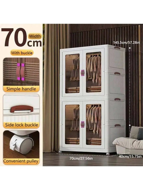 Foldable Portable Wardrobe Organizer With Storage Boxes - Zenvia - Sleep Galleria