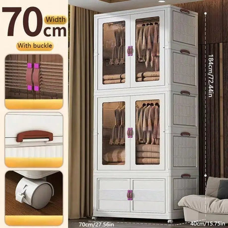 Foldable Portable Wardrobe Organizer With Storage Boxes - Zenvia - Sleep Galleria