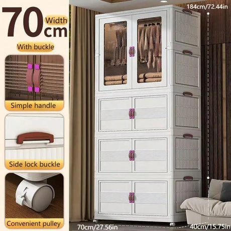 Foldable Portable Wardrobe Organizer With Storage Boxes - Zenvia - Sleep Galleria