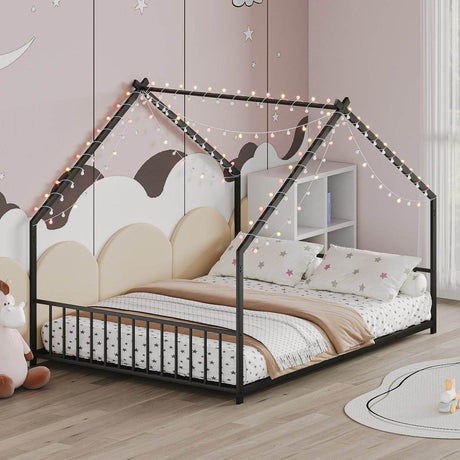 Full Iron Rooftop Bed Frame With LED Lights - Sleep Galleria