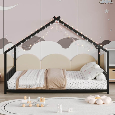 Full Iron Rooftop Bed Frame With LED Lights - Sleep Galleria