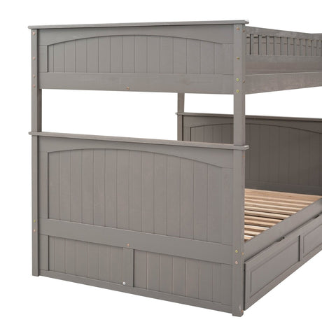 Full Over Full Bunk Bed With Twin Trundle Pinewood - Zenvia - Sleep Galleria