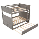 Full Over Full Bunk Bed With Twin Trundle Pinewood - Zenvia - Sleep Galleria