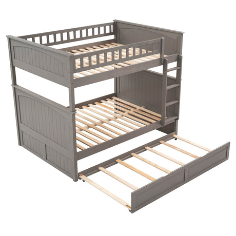 Full Over Full Bunk Bed With Twin Trundle Pinewood - Zenvia - Sleep Galleria