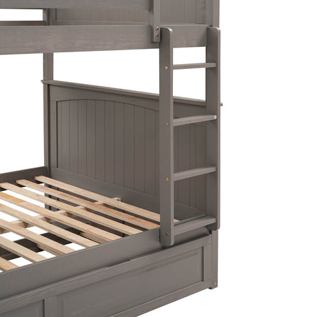 Full Over Full Bunk Bed With Twin Trundle Pinewood - Zenvia - Sleep Galleria
