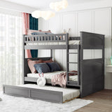 Full Over Full Bunk Bed With Twin Trundle Pinewood - Zenvia - Sleep Galleria