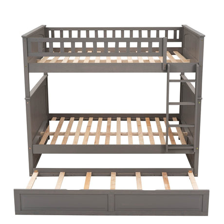 Full Over Full Bunk Bed With Twin Trundle Pinewood - Zenvia - Sleep Galleria