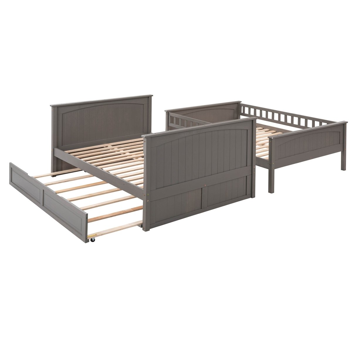 Full Over Full Bunk Bed With Twin Trundle Pinewood - Zenvia - Sleep Galleria