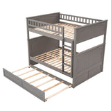 Full Over Full Bunk Bed With Twin Trundle Pinewood - Zenvia - Sleep Galleria