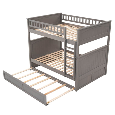 Full Over Full Bunk Bed With Twin Trundle Pinewood - Zenvia - Sleep Galleria