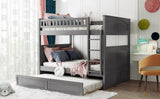Full Over Full Bunk Bed With Twin Trundle Pinewood - Zenvia - Sleep Galleria