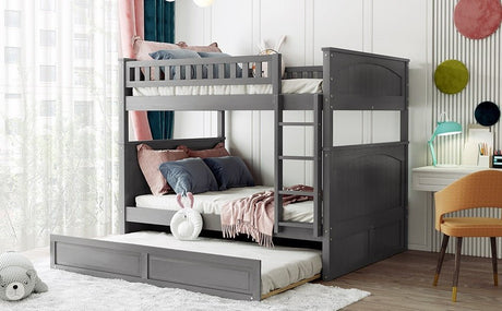 Full Over Full Bunk Bed With Twin Trundle Pinewood - Zenvia - Sleep Galleria