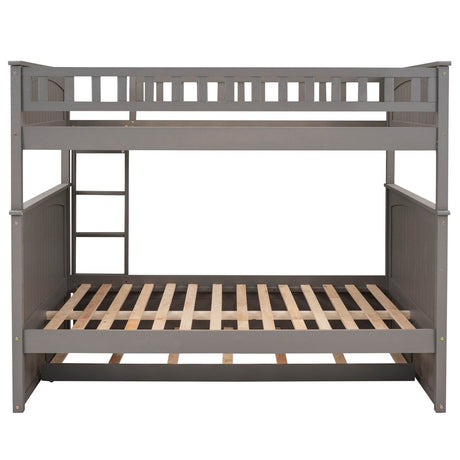 Full Over Full Bunk Bed With Twin Trundle Pinewood - Zenvia - Sleep Galleria