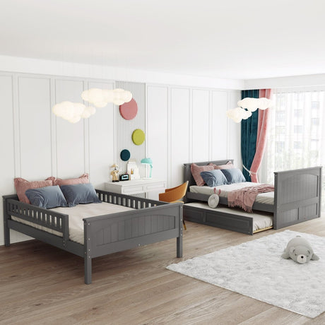 Full Over Full Bunk Bed With Twin Trundle Pinewood - Zenvia - Sleep Galleria