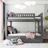 Full Over Full Bunk Bed With Twin Trundle Pinewood - Zenvia - Sleep Galleria