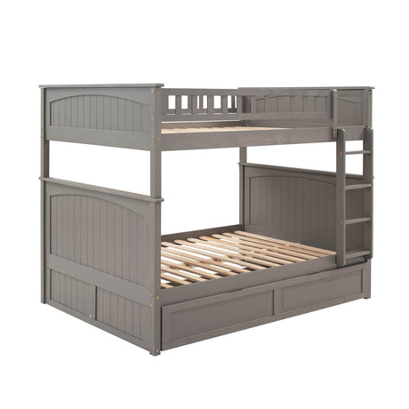 Full Over Full Bunk Bed With Twin Trundle Pinewood - Zenvia - Sleep Galleria