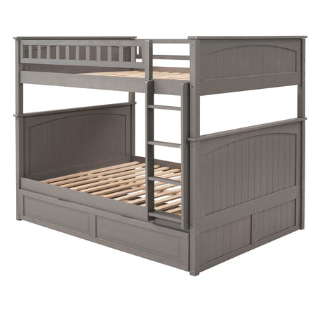 Full Over Full Bunk Bed With Twin Trundle Pinewood - Zenvia - Sleep Galleria