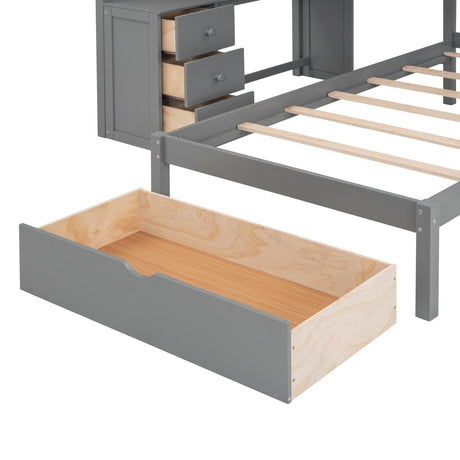 Full - Over - Twin Solid Wood Bunk Bed With Desk - Zenvia - Sleep Galleria