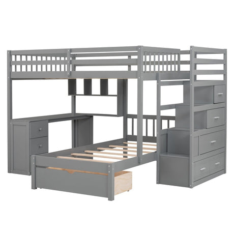 Full - Over - Twin Solid Wood Bunk Bed With Desk - Zenvia - Sleep Galleria