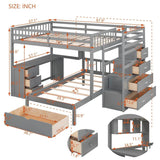 Full-Over-Twin Solid Wood Bunk Bed With Desk - Sleep Galleria