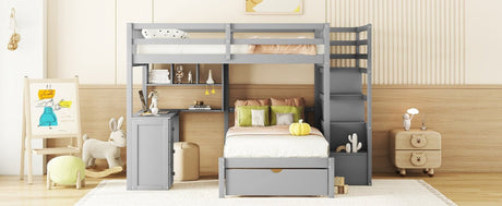 Full - Over - Twin Solid Wood Bunk Bed With Desk - Zenvia - Sleep Galleria