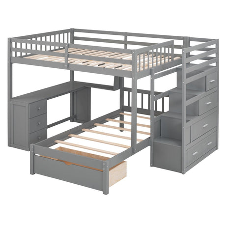 Full - Over - Twin Solid Wood Bunk Bed With Desk - Zenvia - Sleep Galleria