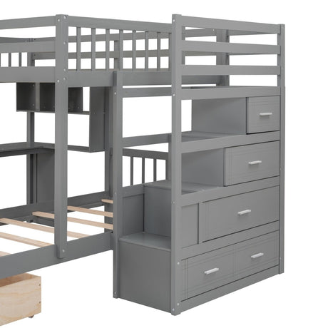 Full - Over - Twin Solid Wood Bunk Bed With Desk - Zenvia - Sleep Galleria