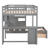 Full-Over-Twin Solid Wood Bunk Bed With Desk - Sleep Galleria