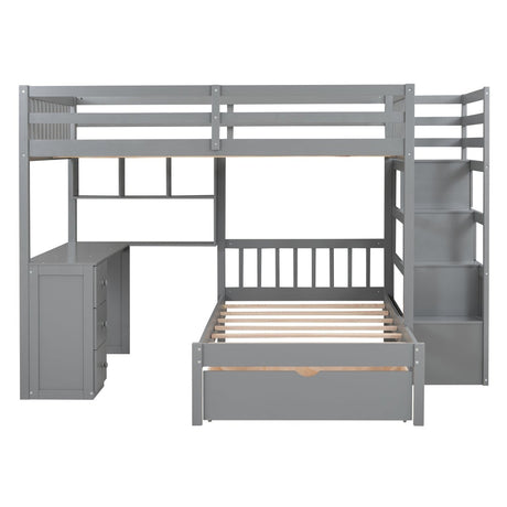 Full - Over - Twin Solid Wood Bunk Bed With Desk - Zenvia - Sleep Galleria