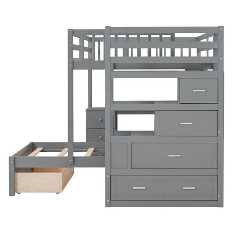 Full - Over - Twin Solid Wood Bunk Bed With Desk - Zenvia - Sleep Galleria