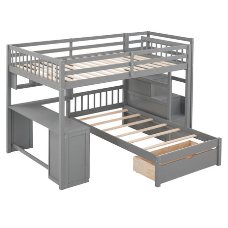 Full - Over - Twin Solid Wood Bunk Bed With Desk - Zenvia - Sleep Galleria