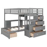 Full-Over-Twin Solid Wood Bunk Bed With Desk - Sleep Galleria