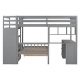 Full-Over-Twin Solid Wood Bunk Bed With Desk - Sleep Galleria