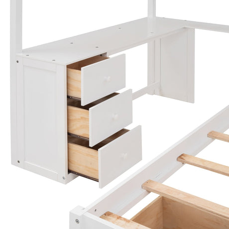 Full Over Twin Solid Wood Bunk Bed With Desk And Storage - Zenvia - Sleep Galleria