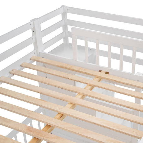 Full Over Twin Solid Wood Bunk Bed With Desk And Storage - Zenvia - Sleep Galleria