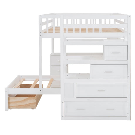 Full Over Twin Solid Wood Bunk Bed With Desk And Storage - Zenvia - Sleep Galleria
