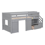 Gray Pine Low Loft Twin Bed - Zenvia - Sleep Galleria