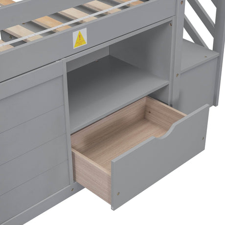 Gray Pine Low Loft Twin Bed - Zenvia - Sleep Galleria