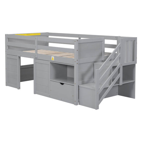 Gray Pine Low Loft Twin Bed - Zenvia - Sleep Galleria