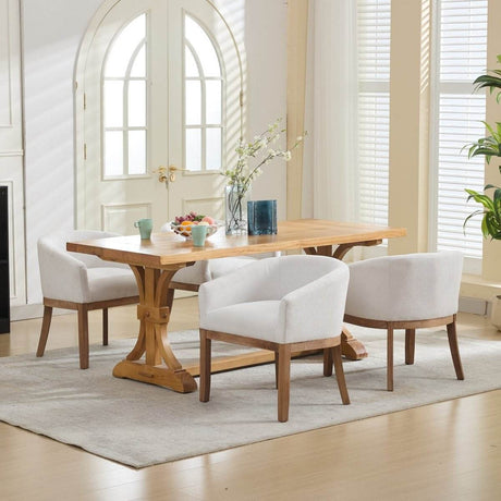 Mid Century Modern Upholstered Linen Dining Chair - Sleep Galleria