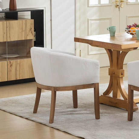 Mid Century Modern Upholstered Linen Dining Chair - Sleep Galleria
