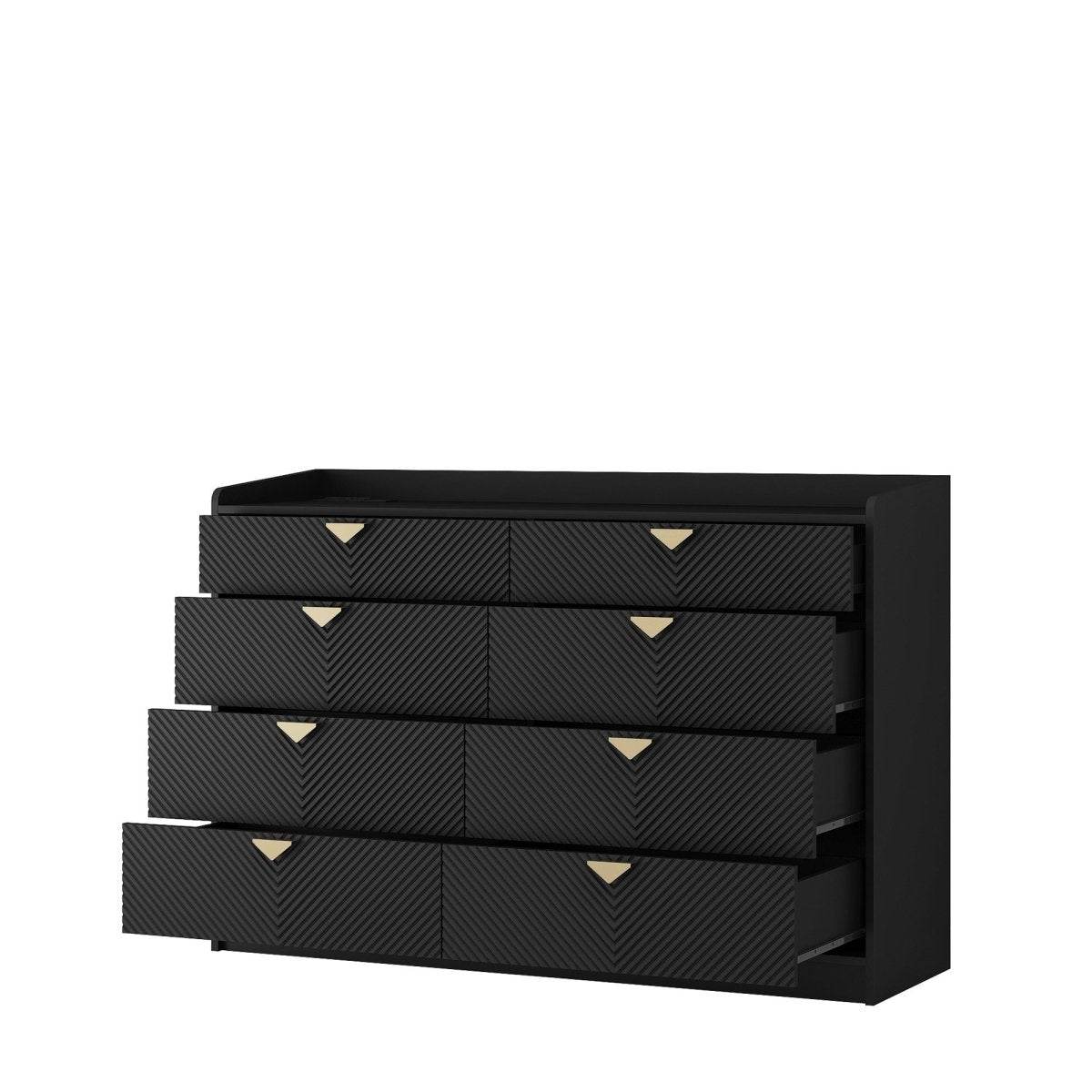 Modern 8 Drawer MDF Storage Dresser With LED - Sleep Galleria