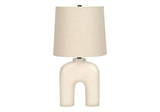 Modern Arch-Shaped Cream Resin Table Lamp - Sleep Galleria