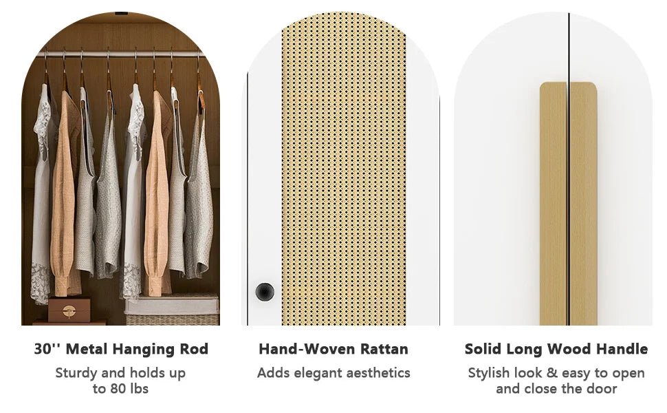Modern Bedroom Wardrobe Closet With Drawers And Hanging Rod - Zenvia - Sleep Galleria