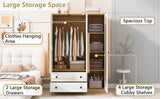 Modern Bedroom Wardrobe Closet With Drawers And Hanging Rod - Zenvia - Sleep Galleria