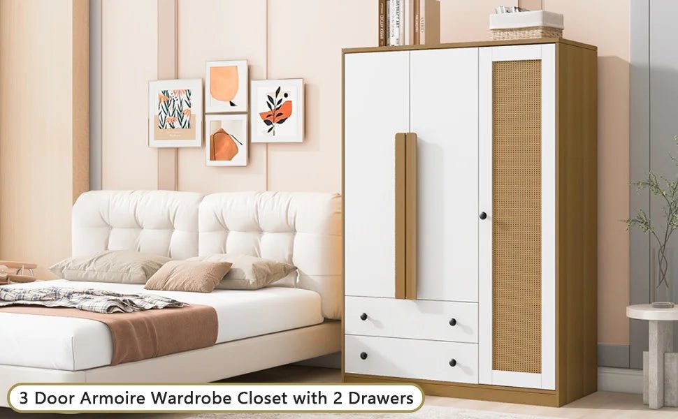 Modern Bedroom Wardrobe Closet With Drawers And Hanging Rod - Zenvia - Sleep Galleria
