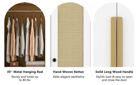 Modern Bedroom Wardrobe Closet With Drawers And Hanging Rod - Zenvia - Sleep Galleria