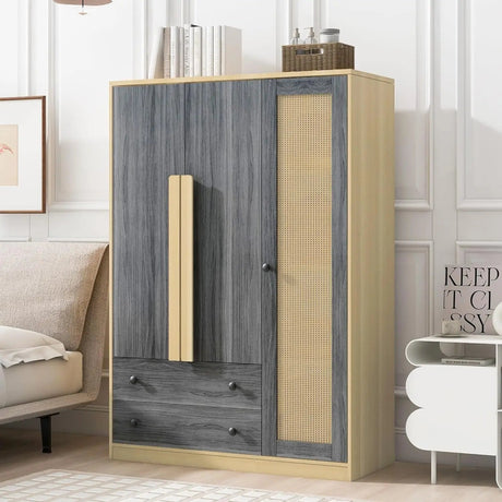 Modern Bedroom Wardrobe Closet With Drawers And Hanging Rod - Zenvia - Sleep Galleria