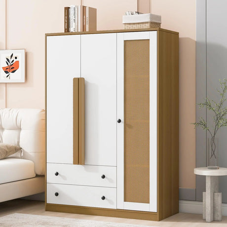 Modern Bedroom Wardrobe Closet With Drawers And Hanging Rod - Zenvia - Sleep Galleria