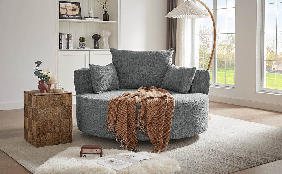 Modern Chenille Swivel Accent Chair - Sleep Galleria